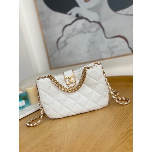 Chanel PETIT SAC HOBO AS3476 blanc