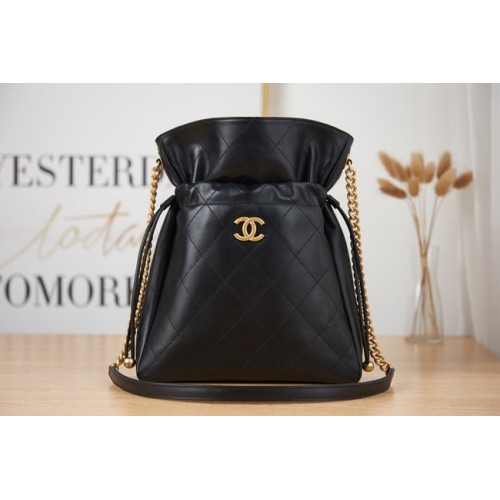 Chanel PETIT sac à bandoulière en cuir d'agneau AS2986 noir