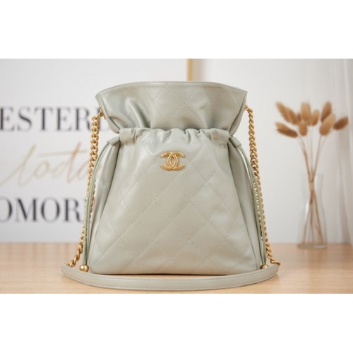 Chanel PETIT sac à bandoulière en cuir d'agneau AS2986 gris