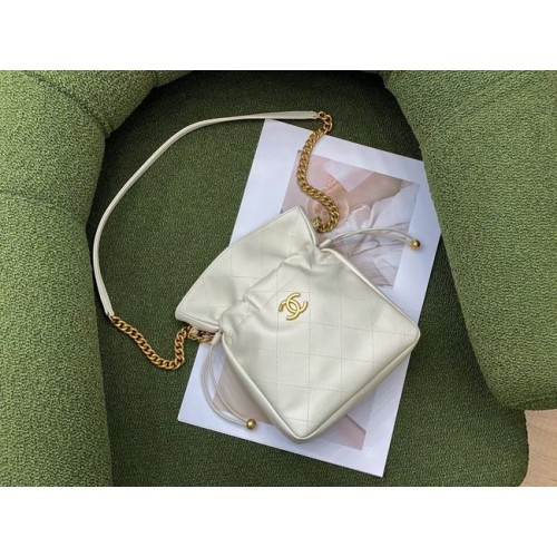 Chanel PETIT sac à bandoulière en cuir d'agneau SS2088 blanc