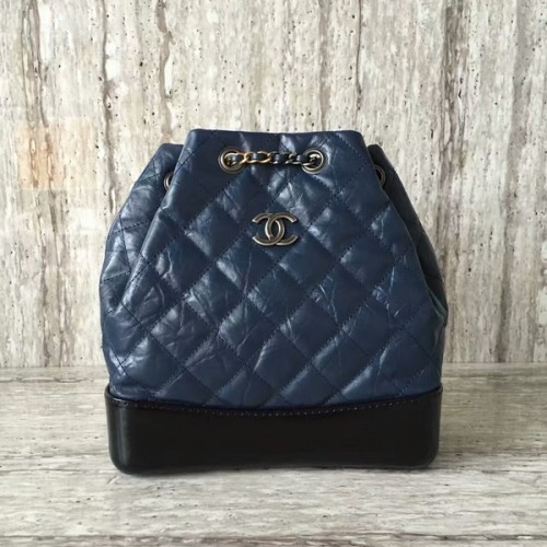 Chanel Sac à dos en cuir de mouton 93825 Bleu
