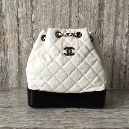 Sac à dos en cuir de mouton Chanel 93825 Blanc