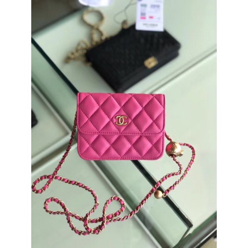 Chanel Original Petit sac à bandoulière en peau de mouton classique AP0146 rose