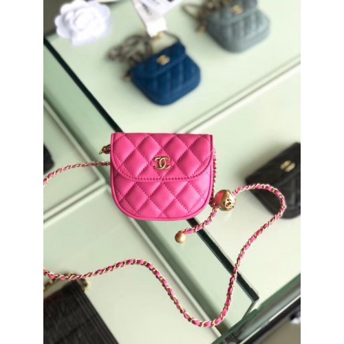 Pochette Chanel en cuir de mouton d'origine AP1461 rose