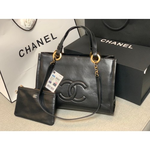 Sac à bandoulière Chanel en peau de mouton AS3128 noir