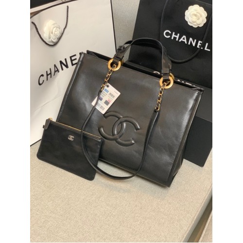 Sac à bandoulière Chanel en peau de mouton AS3129 noir