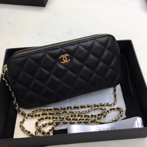Chanel Sac Bandoulière Cuir Mouton Noir CHA6845 Doré