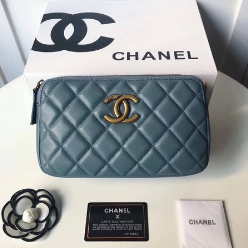 Chanel Sac à bandoulière Original en cuir de mouton A66270 SkyBlue