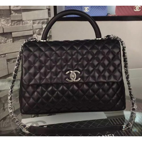 Chanel Sac fourre-tout à bandoulière Cuir de vachette original A7777 Noir