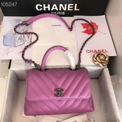 Chanel Petit Sac à Rabat Top Handle V92990 Violet