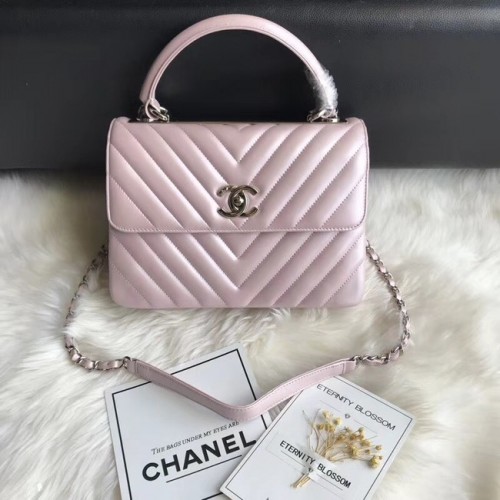 Chanel Petit Sac à Rabat avec Poignée Supérieure B92236 Rose