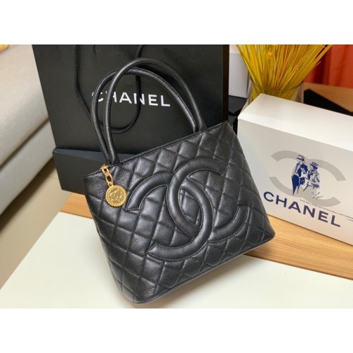 Chanel Cabas Veau grainé&Métal doré AS1804 noir