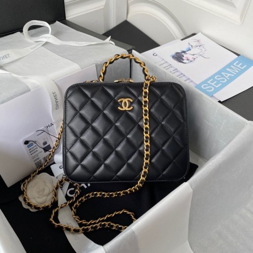 Chanel VANITY CASE Agneau Métal Doré AS3319 noir