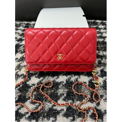 Chanel PORTEFEUILLE SUR CHAÎNE AP3035 rouge