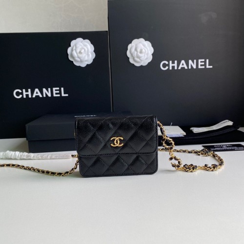 Sac Ceinture Chanel WOC Original Cuir Caviar 2306 Noir