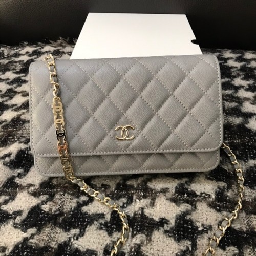 Chanel WOC Original Caviar Leather Flap sac bandoulière CC33815 gris