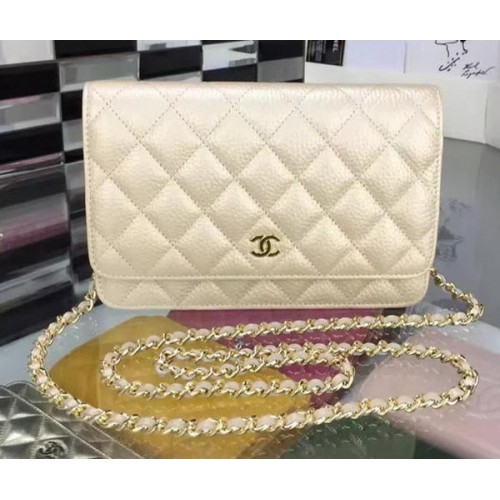 Chanel WOC mini Flap Bag Deer Skin A5375 Abricot