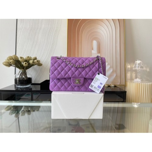 Chanel sac à main classique Lambskin&silver Metal 01112 violet