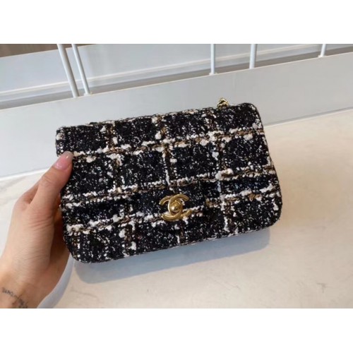 Chanel sac à main classique Tweed Métal Doré A01116-2