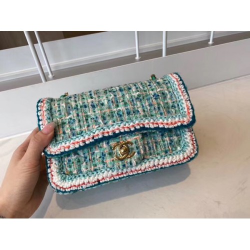 Chanel sac à main classique Tweed Métal Doré A01116-4