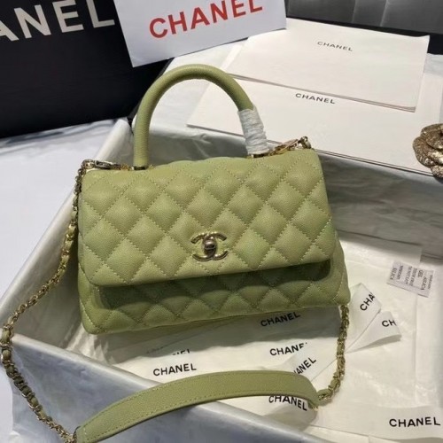 Chanel coco mini sac à rabat avec poignée supérieure A92995 Avocado Green