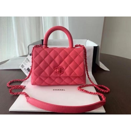 Chanel coco mini sac à rabat avec poignée supérieure AS2215 rose