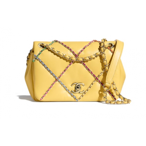 Chanel sac à rabat AS2382 jaune Multicolore