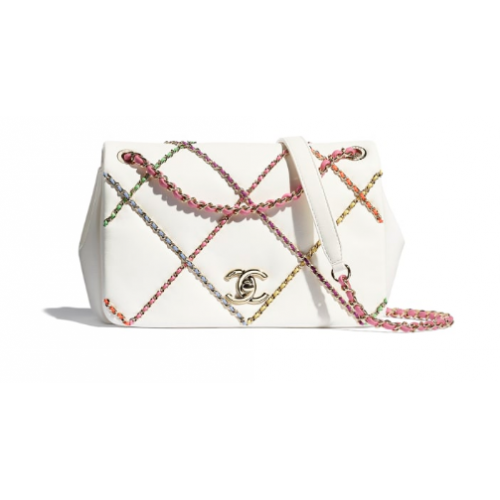 Chanel sac à rabat AS2383 Blanc Multicolore
