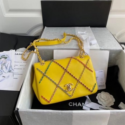 Chanel sac à rabat AS2383 jaune Multicolore