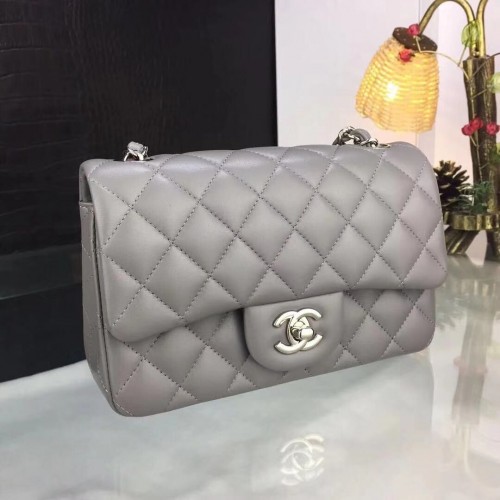Sac à rabat Chanel Gris A1116 Argent