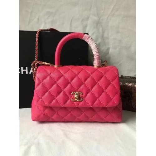 Sac à rabat Chanel avec poignée supérieure A92990 Rose