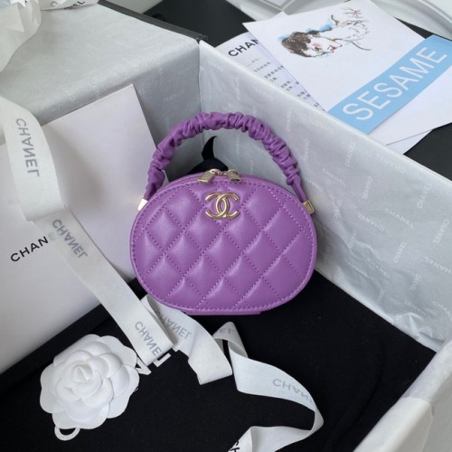 Chanel sac à main en cuir d'agneau AP27301 Violet