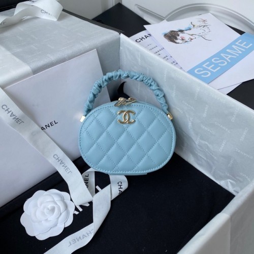 Chanel sac à main en cuir d'agneau AP27301 bleu