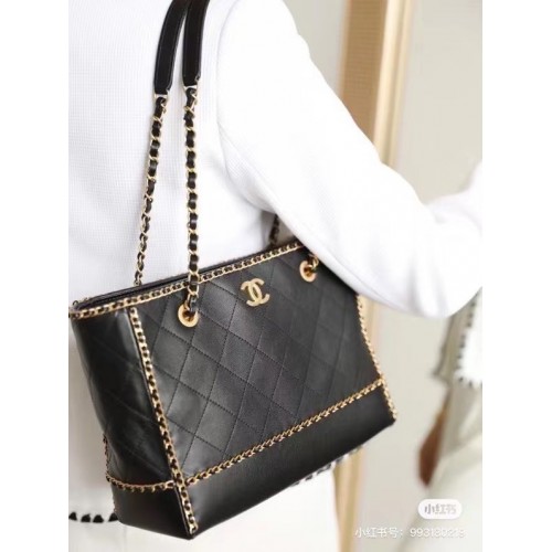 Chanel sac à bandoulière en cuir AS2739 noir