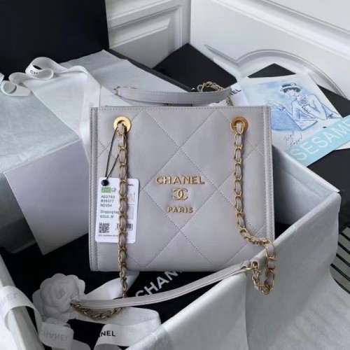 Chanel sac à bandoulière en cuir AS2750 gris