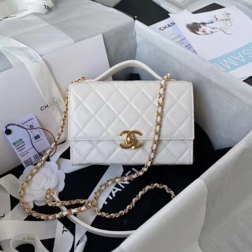 Chanel sac à bandoulière en cuir AS2796 blanc
