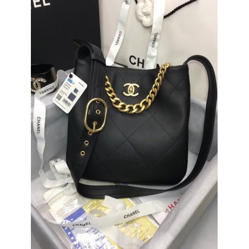 Chanel sac à bandoulière en cuir AS2844 noir