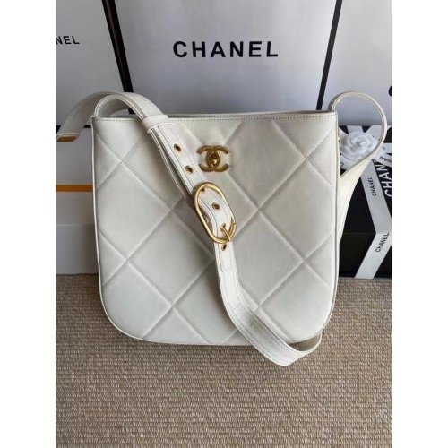 Chanel sac à bandoulière en cuir AS2844 blanc