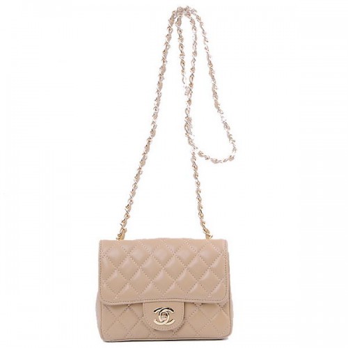 Chanel mini Classic Flap Bag Abricot Sheekskin 1115 Or
