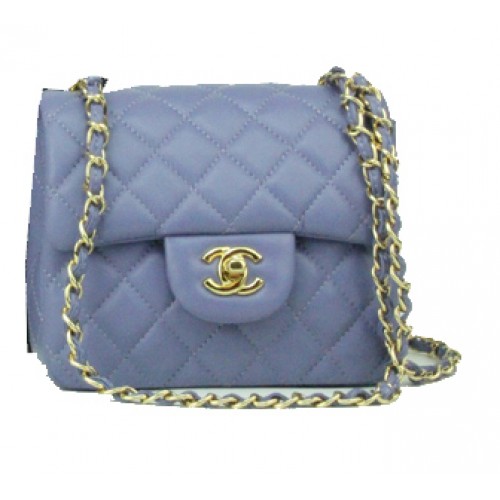 Chanel mini sac à rabat classique cuir lavande 1115 chaîne en or