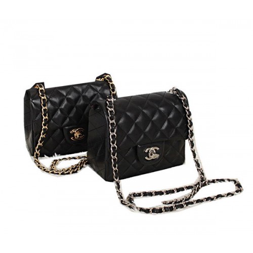 Chanel mini sac à rabat classique cuir d'origine CHA1115 noir