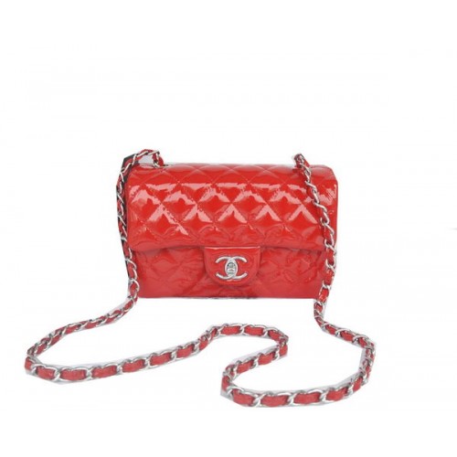 Chanel mini sac à rabat classique rouge original brevet CHA1116 argent