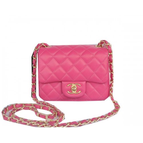 Chanel mini Classic Flap Bag Rose Original Sheekskin CHA1115 Or