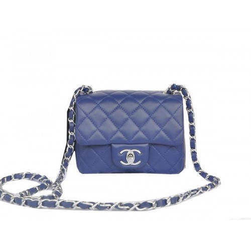 Chanel mini Classic Flap Bag Royal Original Sheekskin CHA1115 Argent