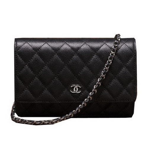 Chanel mini Flap Bag A33814 Noir Motif Cannage Argent