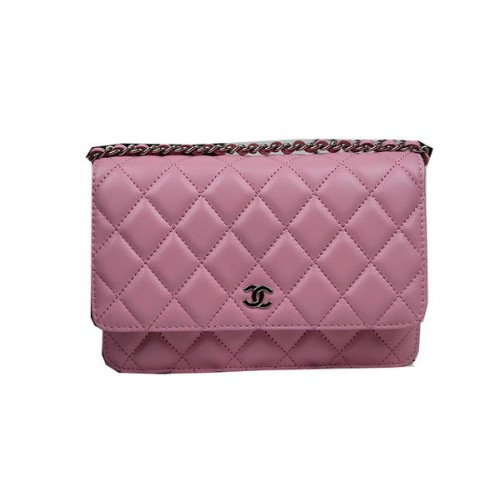 Chanel Mini Sac à Rabat CHA33814 Cuir de Mouton Rose Original Argenté