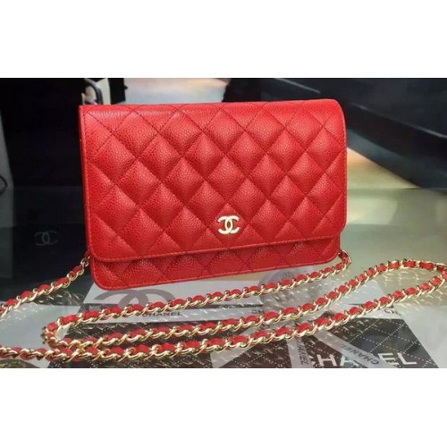 Chanel Mini Sac à Rabat Motif Cannage A8373 Rouge