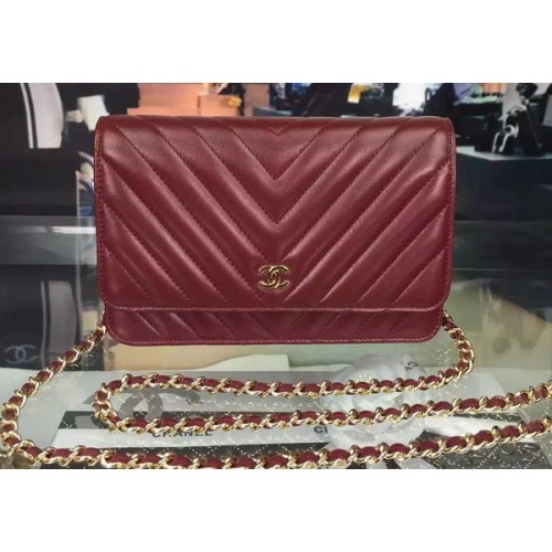 Chanel mini Flap Bag Chevron Cuir A33814 Bordeaux