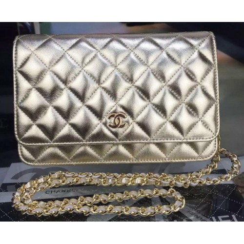 Chanel Mini Sac à Rabat Or Cannage Motif A8373 Doré