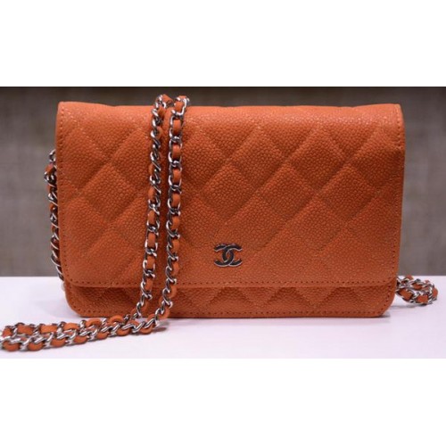 Chanel Mini Sac à Rabat Cuir Nubuck A33814N Orange